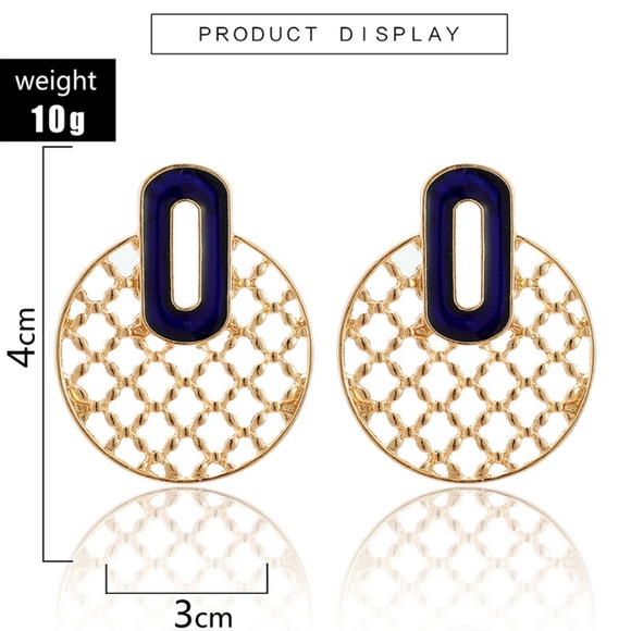 Summer Fashion Oil Drop Round Earrings - Picture 4 of 4